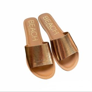 NWOB Matisse Cabana slide sandals gold size 7